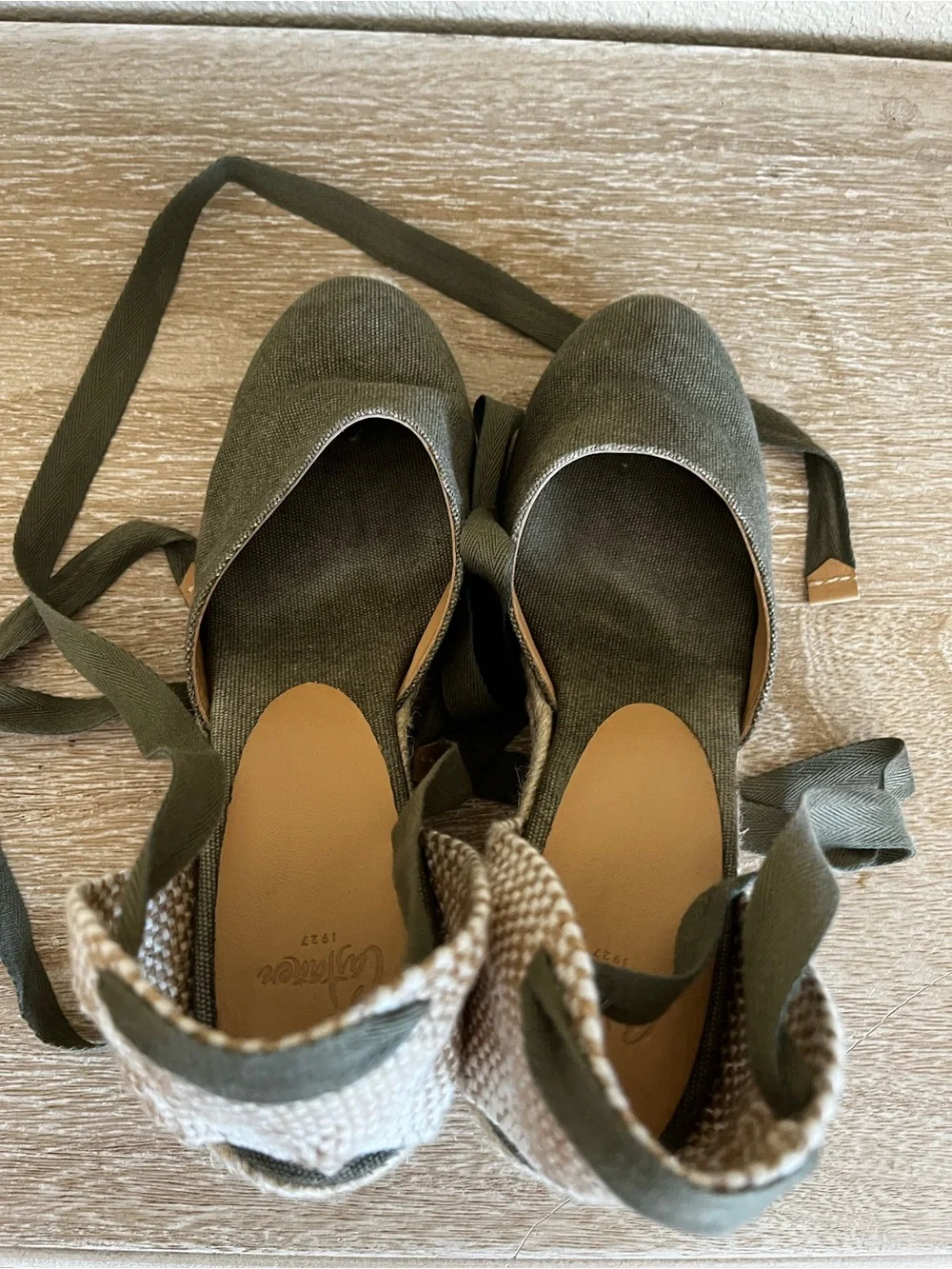 CASTAÑER Carina Canvas Wedge Espadrilles Ankle Wrap Womens EU Size 38 7.5/8